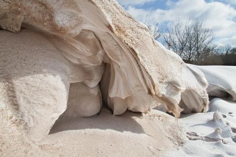 Snowdune after blizzard Stock Photos