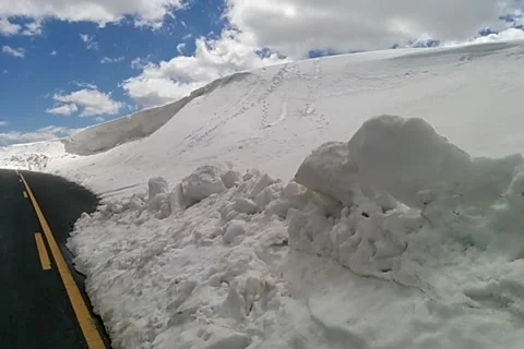 Snowed in Highway Stock Footage 168911209