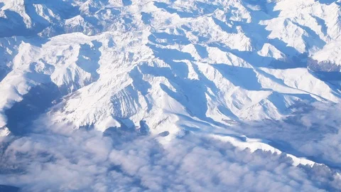 Snowed pyrenees from above Stock Footage 104741914