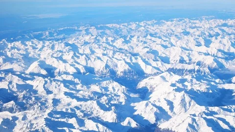 Snowed pyrenees from above Video stock 104742551