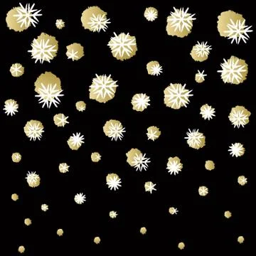 Snowfal golden design Stock Illustration