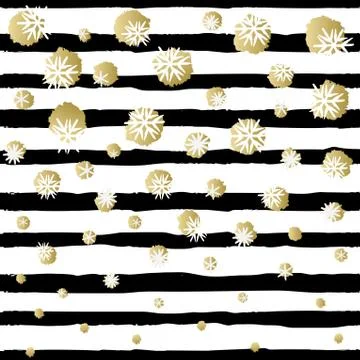 Snowfal golden design Stock Illustration