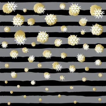 Snowfal golden design Stockillustratie