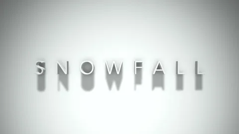 Snowfall 3D title animation with shadows on a white background Stock Footage 296002170