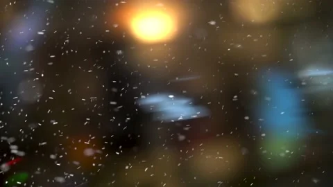 Snowfall with abstract twinking lights. Stock-Footage 148876750