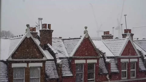 Snowfall across London Stock Footage 147129262