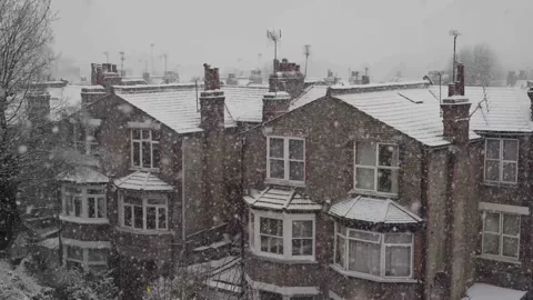 Snowfall across London Stock Footage