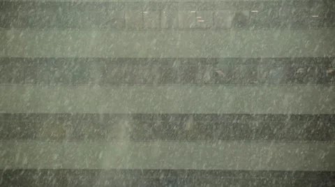 Snowfall Against Building 11 HD Video stock 51929137