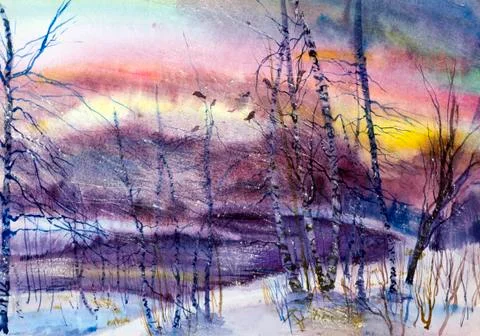 Snowfall and blizzard Stock Illustration