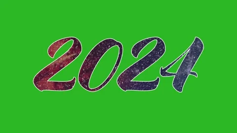 Snowfall and fireworks inside the numbers 2024 Stock Footage 256068324