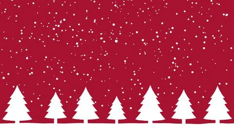 Snowfall and forest background for Christmas (dark red) Иллюстрация