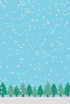 Snowfall and forest background for Christmas (vertical) Stock Illustration
