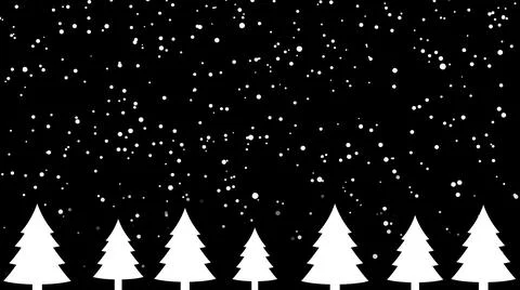 Snowfall and lots of trees background for Christmas (black and white) Stock Illustration