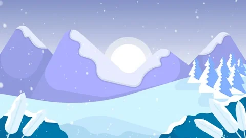 Snowfall animation with pine trees and s... | Stock Video | Pond5