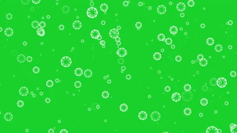 Snowfall Background Animation With Cute Falling Snowflakes, Template On Green Stock-Footage 165297091