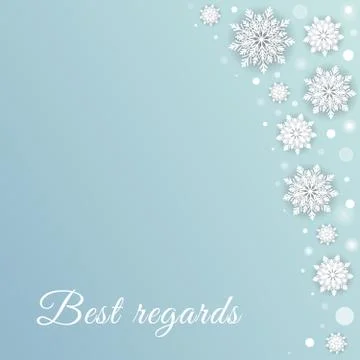 Snowfall background with white dots and snowflake Stock Illustration