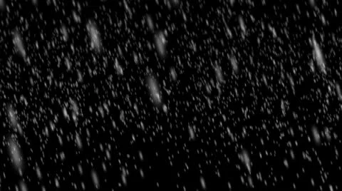 Snowfall on black and transparent background Stock Footage