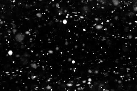 Snowfall on black background. Design element Foto stock