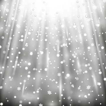 Snowfall on black background Stock Illustration