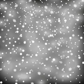 Snowfall on black background Stock Illustration