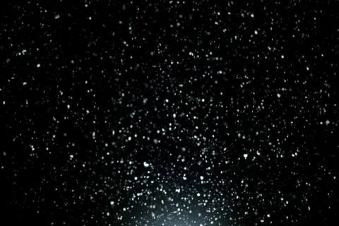 Snowfall on black background Stock Photos
