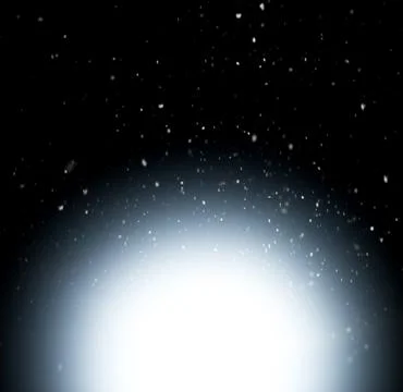 Snowfall on black background Stock Photos