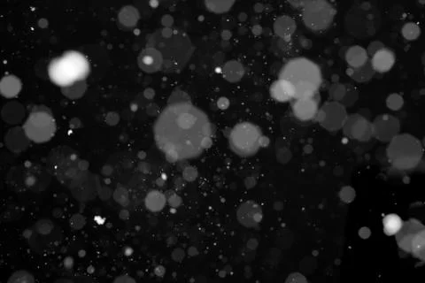 Snowfall on black background Stock Photos