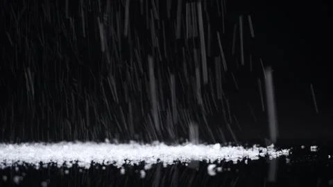 Snowfall on black background with wind sound Stock Footage 227310160