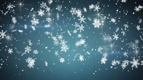 Snowfall on blue seamless loop christmas background 4k (4096x2304) Stock Footage 54600057
