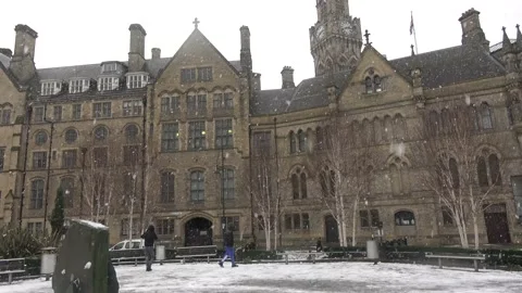 Snowfall  Bradford UK Top View Stock Footage 146108266
