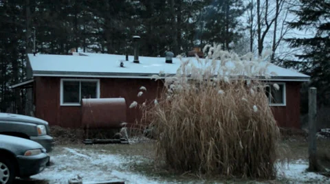 Snowfall at cabin lights onoff Видео 37013965