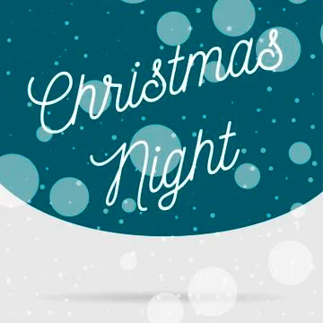 Snowfall Christmas Night vector Card Stock Illustration