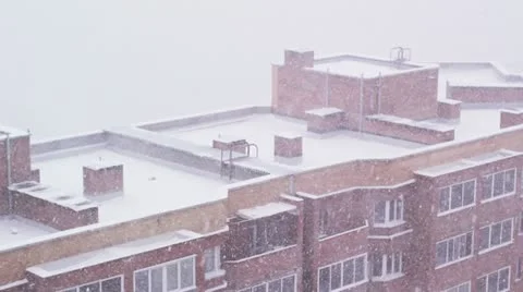 Snowfall in the city Stock Footage 10857280
