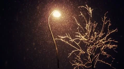 Snowfall in the city Stock Footage 18519249