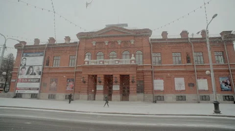 Snowfall in the city Stock Footage 45695197