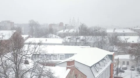 Snowfall in the city Stock Footage 70643319