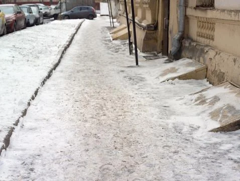 Snowfall in city 写真素材