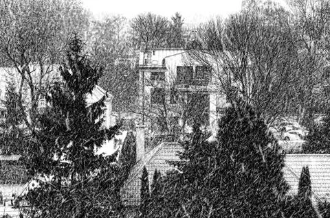 Snowfall in the city Stock Photos
