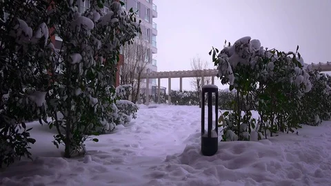 Snowfall on the city street Stock Footage 71548502