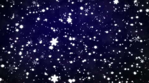 Snowfall on darkly blue background Stock Footage 9466506