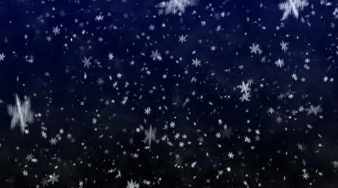 Snowfall on darkly dark blue background. Snowflakes. Stock Footage 10563803
