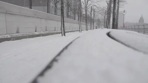 Snowfall in Dublin, Ireland Stock Footage 122425240