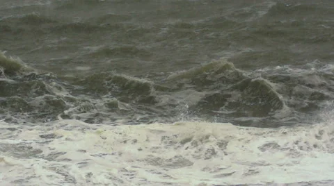 Snowfall during a sea storm. Slow motion. Video stock 65298232