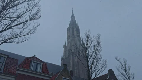 Snowfall in the Dutch city Stock Footage 329469488