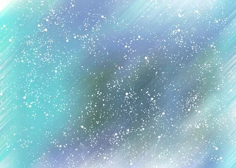 Snowfall on a gradient background, northern lights in winter Illustrazione stock