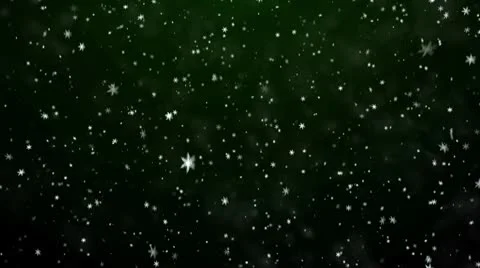 Snowfall on a green background Stock Footage 8962164