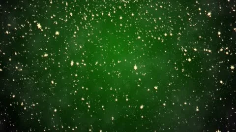 Snowfall on a green background Stock Footage 9776946