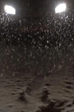 Snowfall head lights Foto stock