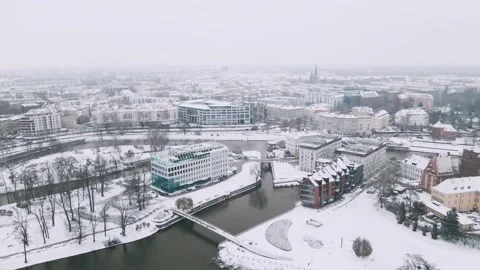 Snowfall on hotels Stock Footage 226943353
