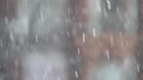 Snowfall with house background Stock Footage 146225228